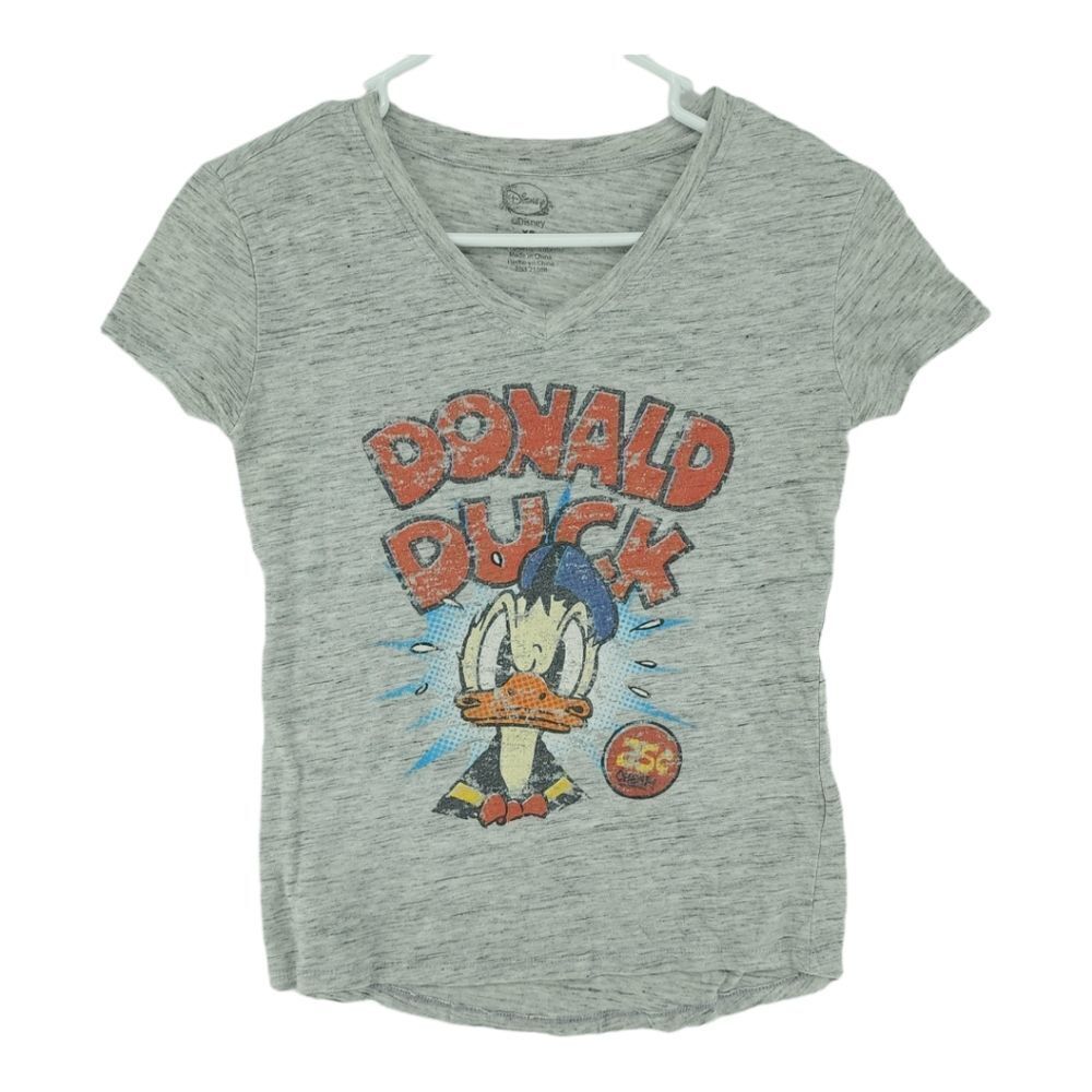 Disney XS Gray Donald Duck V-neck T-shirt